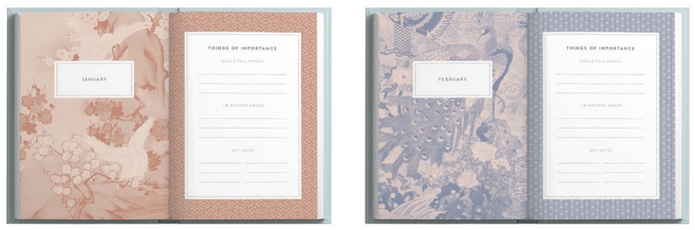 V&A A5 Hard Cover Diary-Flying Cranes