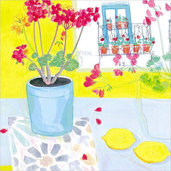 Card-Geranium Balcony, Andalucia
