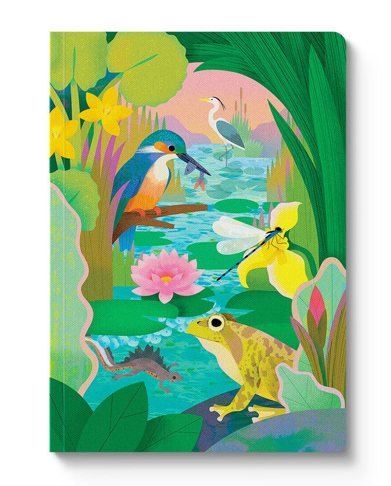 Kaleido A5 Textured Soft Cover Notebook-Pond Life  