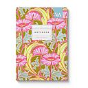 V&A A5 Textured Soft Cover Notebook-Neon Floral Pink Poppies  