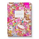 V&A A5 Textured Soft Cover Notebook-Neon Floral Peacock Floral  