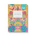 V&A A6 Textured Soft Cover Notebook-Neon Floral Ornate Garden  