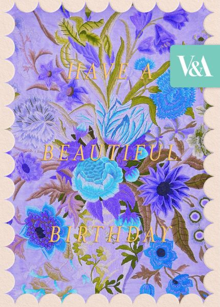 Foil Card-Purple And Blue Floral