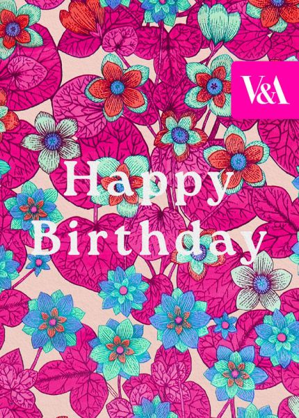 Foil Card-Floral Pink And Blue