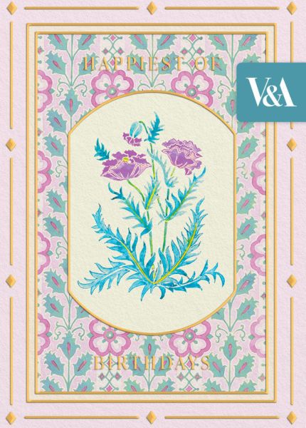 Foil Card-Purple Poppies