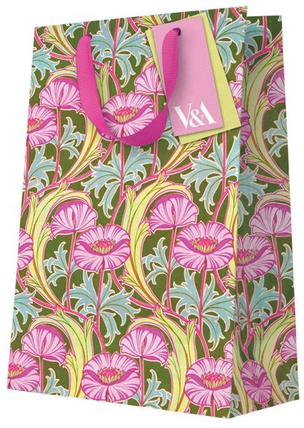 Gift Bag Large-Floral Pink Poppies