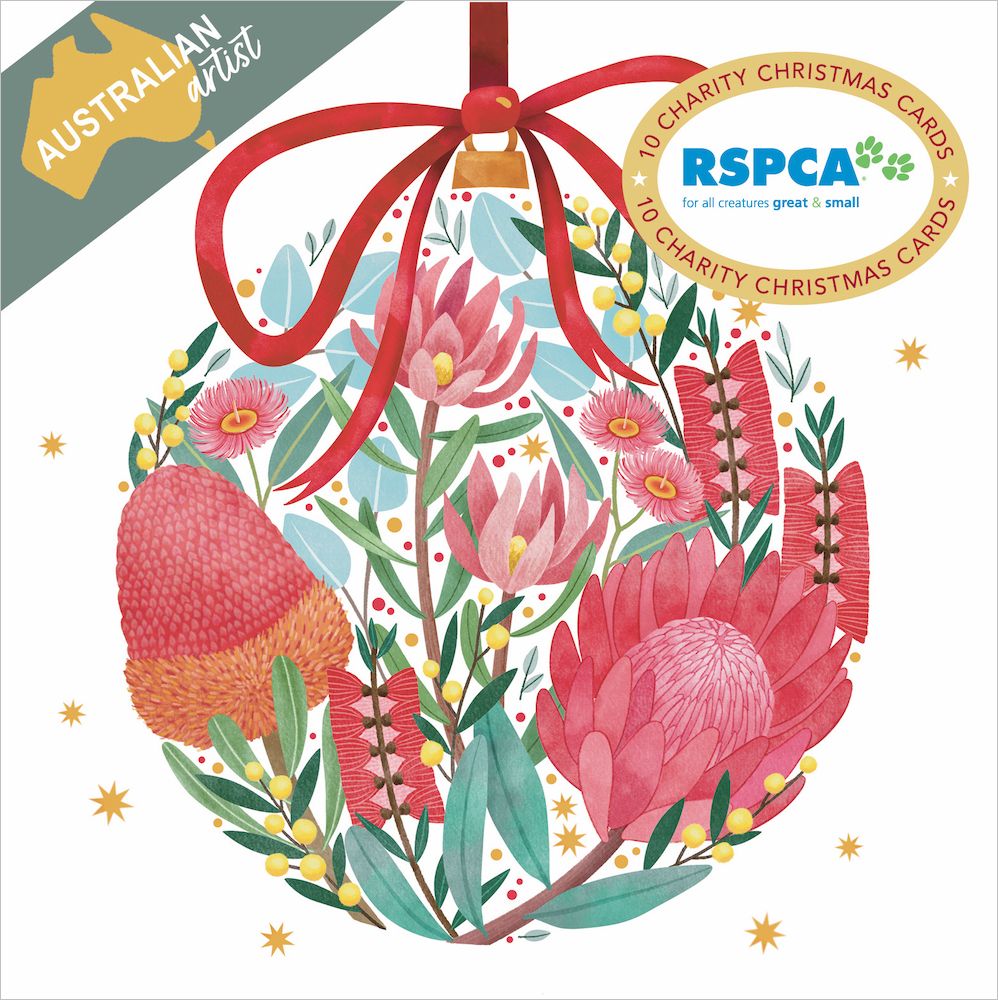 Christmas Card Wallet-RSPCA-Floral Bauble