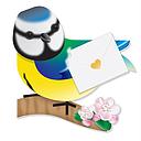3D Card-Bird Blue Tit