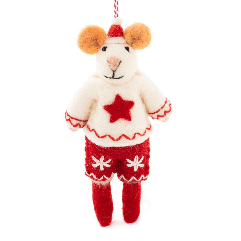 Charity Decoration-Felt Mouse Micah Red