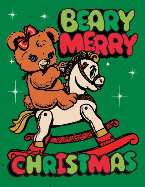 Card-Bear Rocking Horse