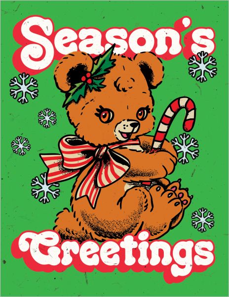 Card-Bear Candy Cane