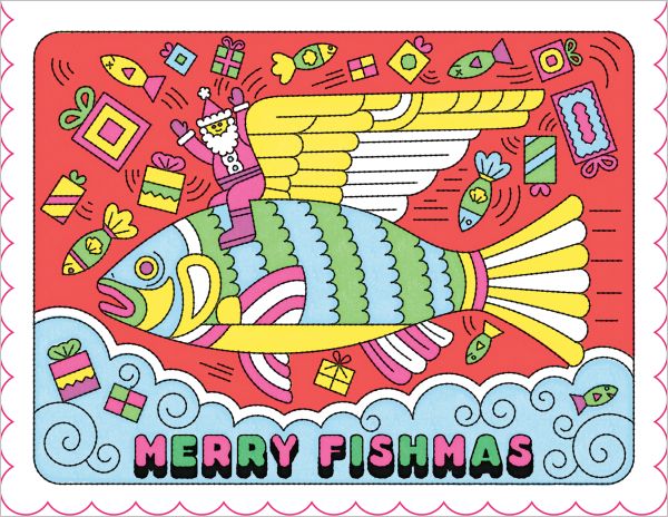 Scalloped Card-Merry Fishmas