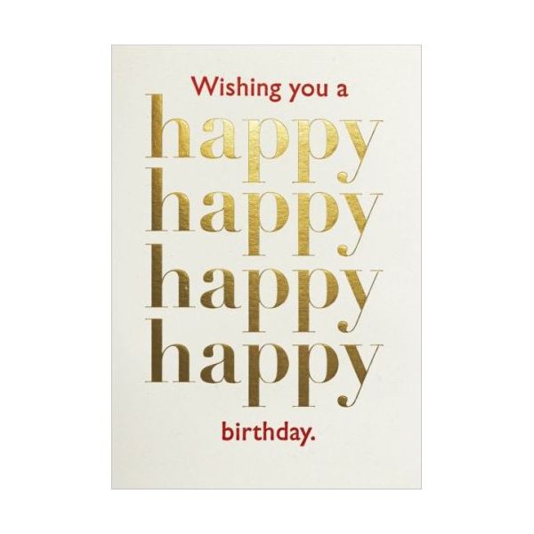 Mini Card-Gold Happy Happy Birthday