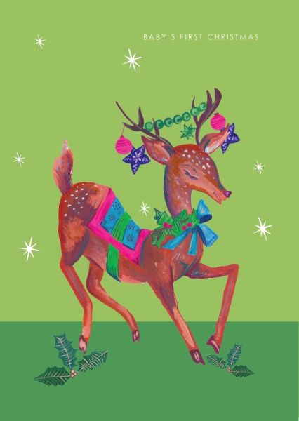 Card-Reindeer First Christmas