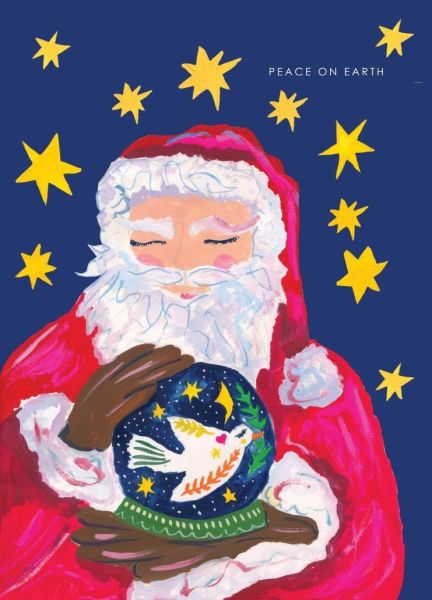 Card-Santa With Globe