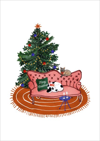 Card-Sofa Cat and Dog