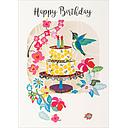 Laser Cut Card-Birthday Cake and Bird