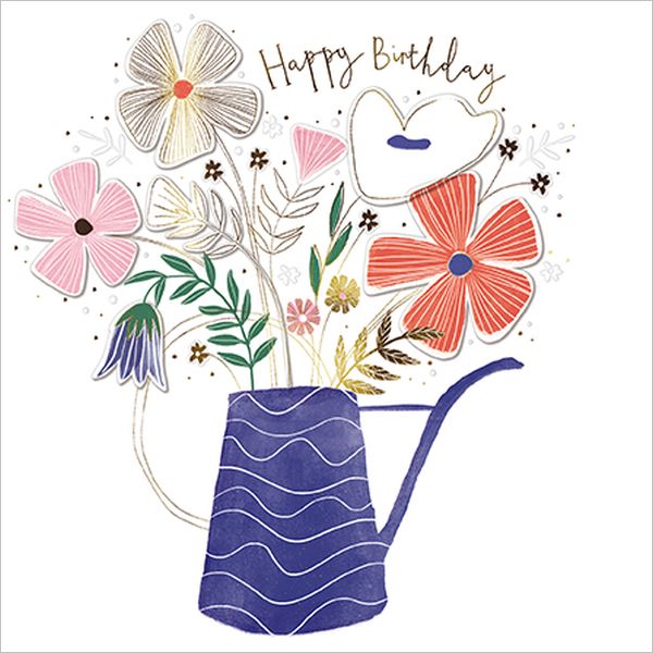 Embossed Card-Birthday Flower Jug