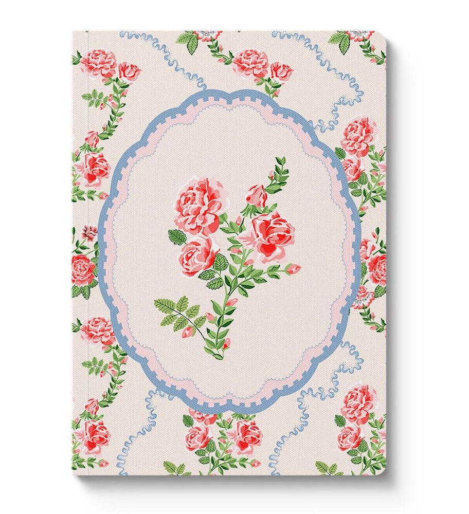 Cath Kidston A5 Textured Soft Cover Notebook-Rose Flutter Vignette