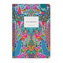 V&A A5 Premium Hard Cover Notebook-Neon Floral Turquoise Peacock