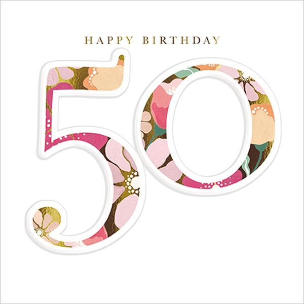 Embossed Card-Happy Birthday 50