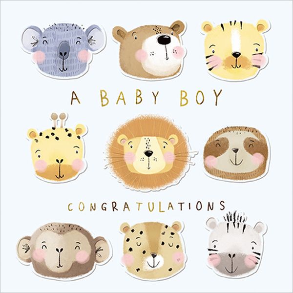 Embossed Card-Baby Boy Congratulations