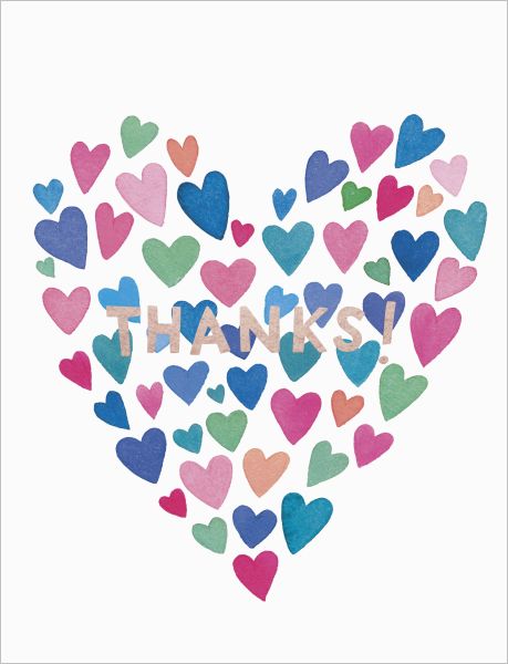 Foil Card-Many Hearts Thanks
