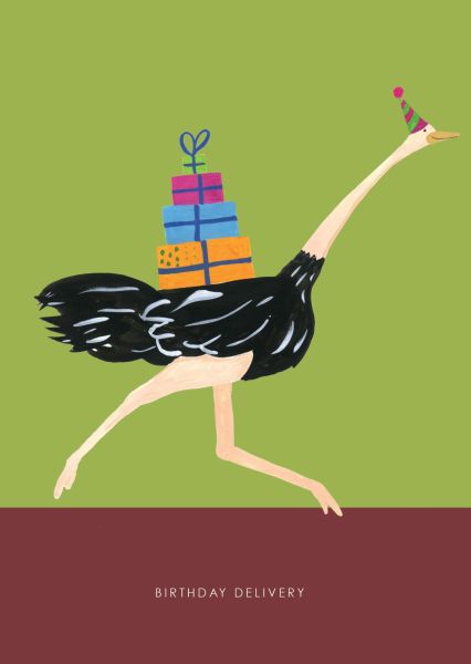 Card-Ostrich Birthday Delivery