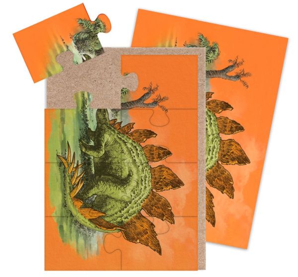 Jigsaw Card-8pc-Stegosaurus