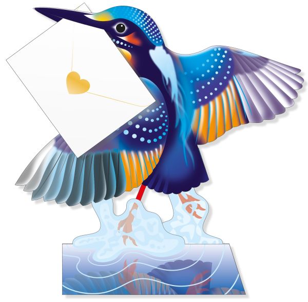 3D Card-Bird Kingfisher