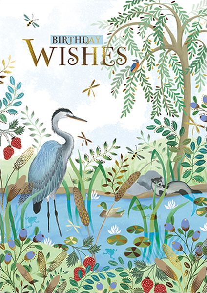 Foil Card-Stork by the River