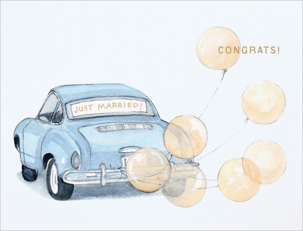 Foil Card-Vintage Car Wedding