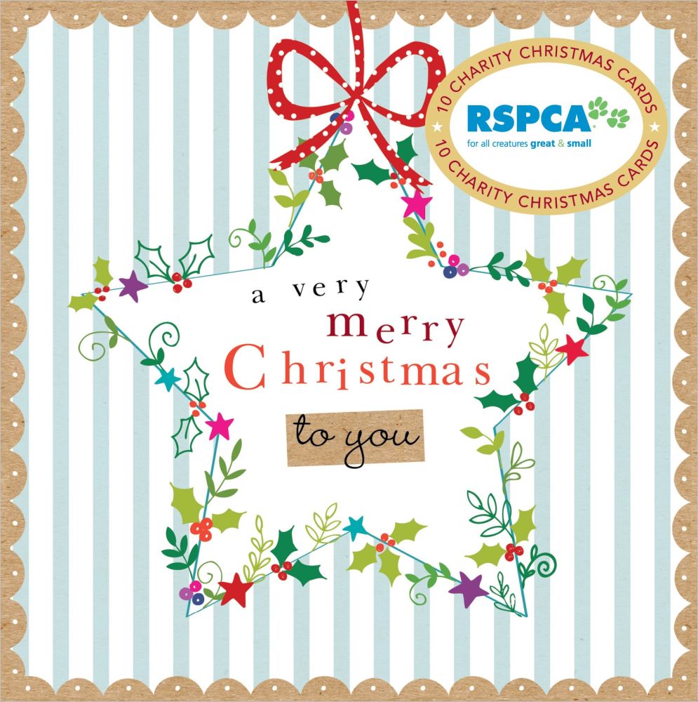 Christmas Card Wallet-RSPCA-Star Wreath