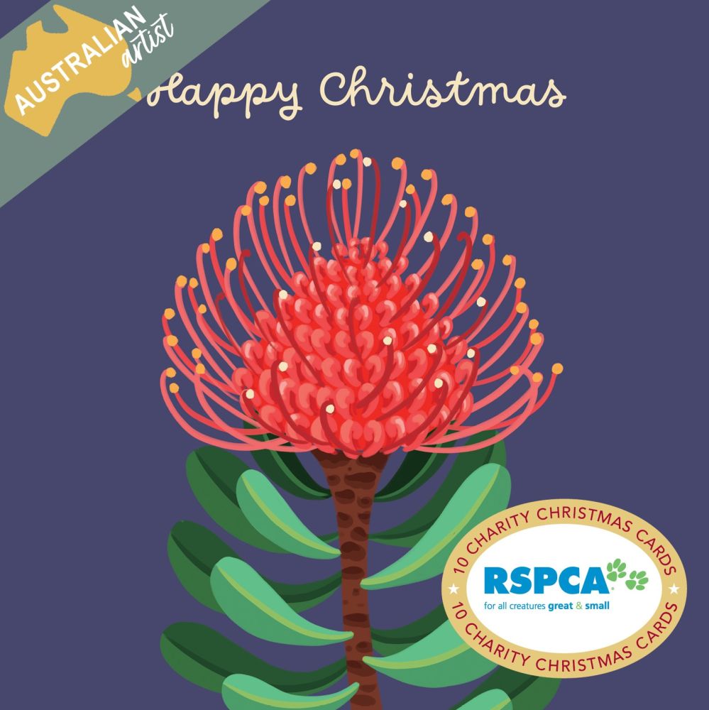 Christmas Card Wallet-RSPCA-Christmas Flowers