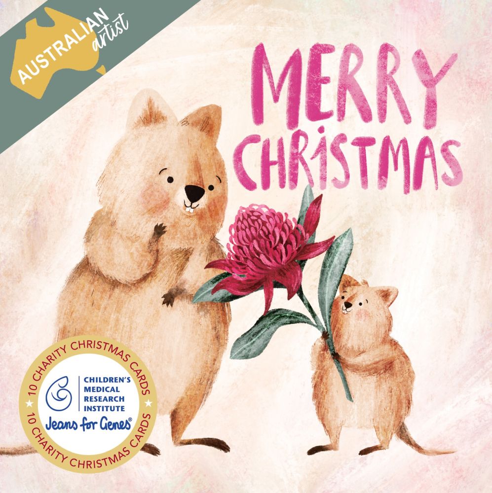 Christmas Card Wallet-CMRI-Quokka Christmas Present
