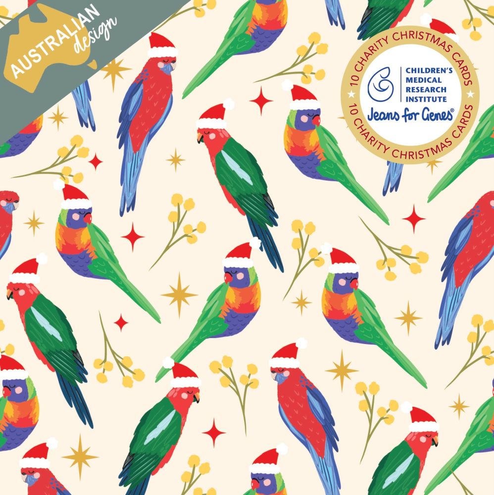 Christmas Card Wallet-CMRI-Rosella Santas