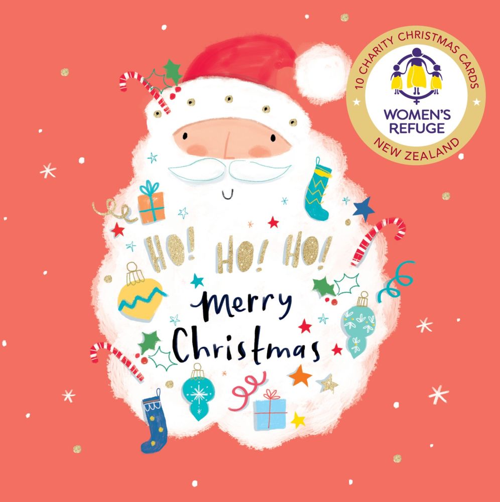Christmas Card Wallet-Women's Refuge-Ho Ho Ho Santa