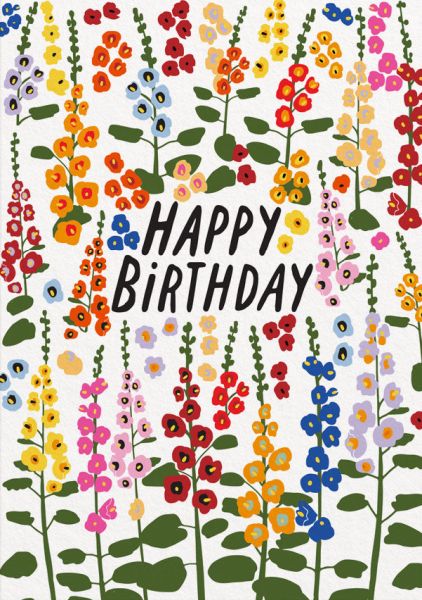 Card-Foxgloves Happy Birthday
