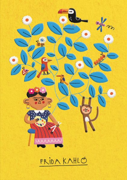 Embossed Card-Frida Kahlo