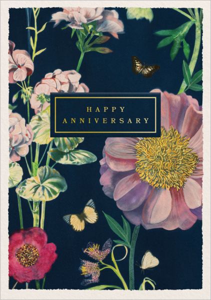Foil Card-Happy Anniversary Botanical
