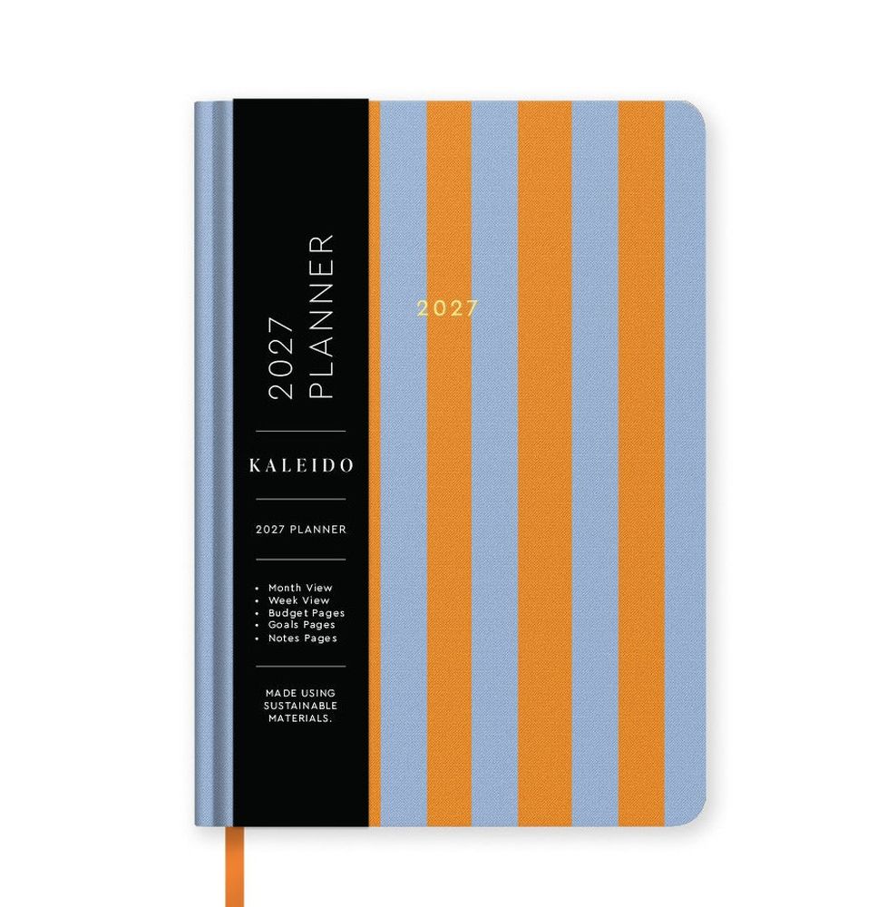 Kaleido A5 Hard Cover Diary-Blue and Orange Stripe