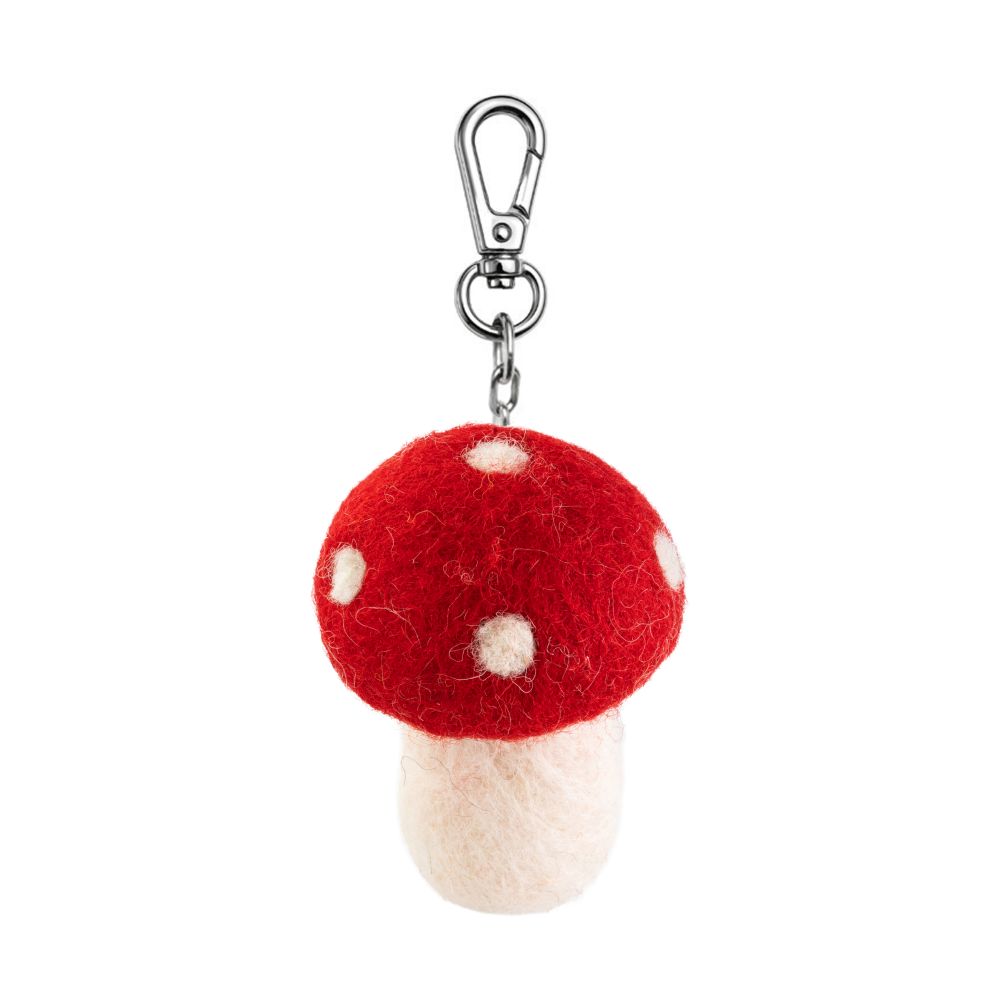 Key Chain-Felt Mushroom