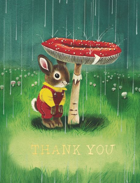 Card-Bunny And Mushroom
