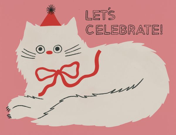 Card-Let's Celebrate Cat