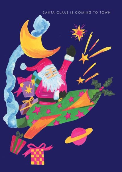 Card-Santa In Space