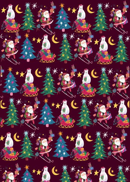 Wrap-Polar Bear And Santa