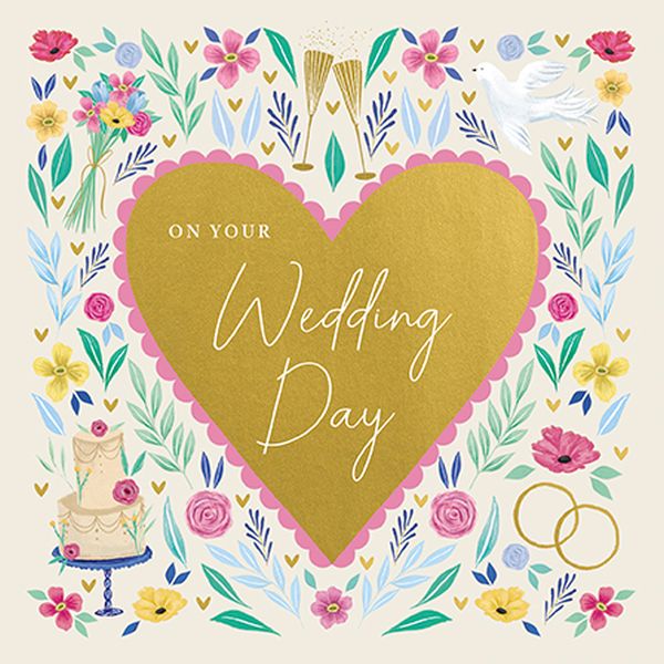Embossed Card-Wedding Day Heart