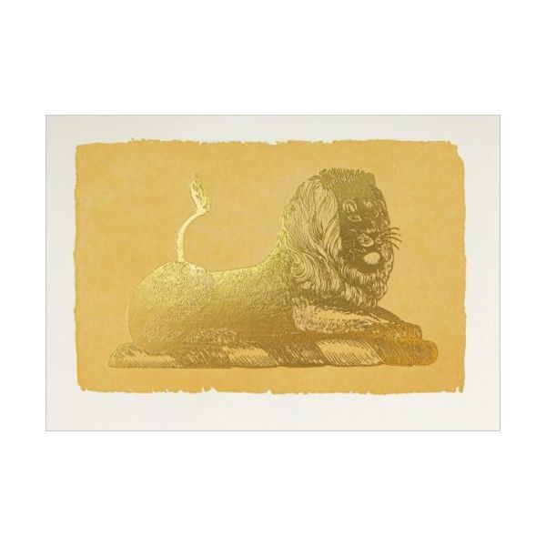 Mini Card-Gold Foil Lion