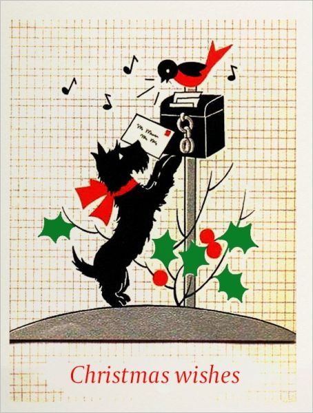 Card-Christmas Post and Dog