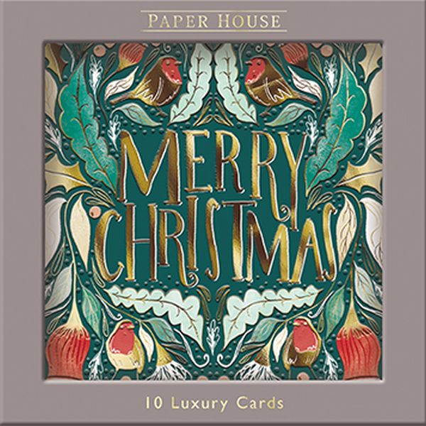 Boxed Card Park of 10-Christmas Floral